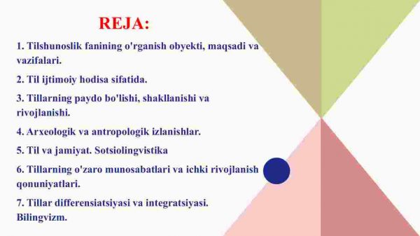 Tilshunoslik fanining o'rganish obyekti. Tilning paydo bo'lishi. Tillarning o'zaro munosabatlari va rivojlanish qonuniyatlari - Image 2
