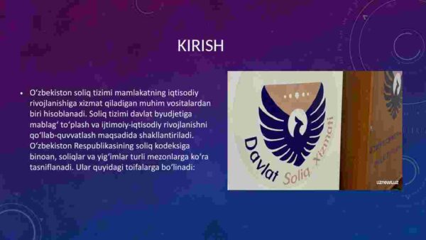 O'zbekiston soliq tizimida amalda bo'lgan soliqlar va yig'imlarning tasnifi - Image 2