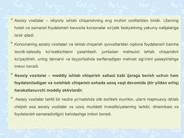 Asosiy vositalar holati va ulardan samarali ​ foydalanishni tahlili - Image 3