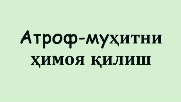 Atrof-muhitni himoya qilish