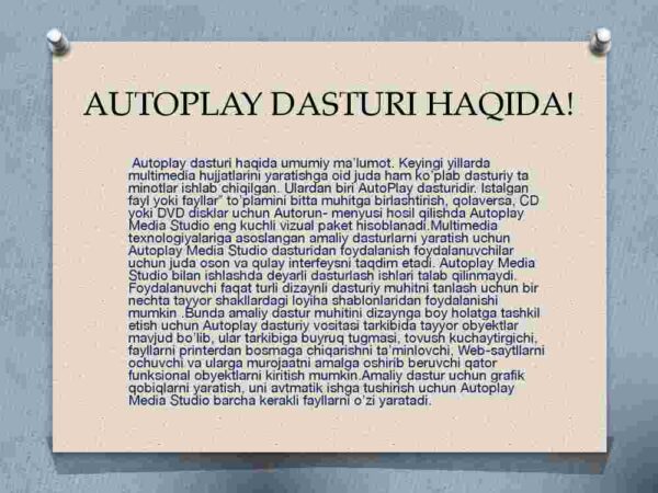 Autoplay dasturi va uning imkoniyatlari - Image 3