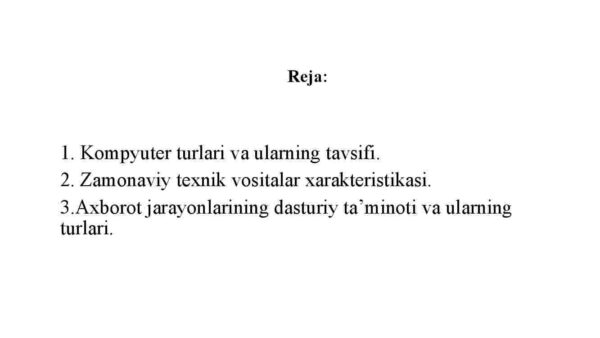 Axborot jarayonlarining zamonaviy apparat va dasturiy ta'minoti - Image 2