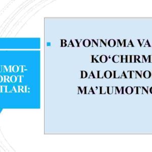 Bayonnoma va undan ko'chirma, dalolatnoma, ma'lumotnoma