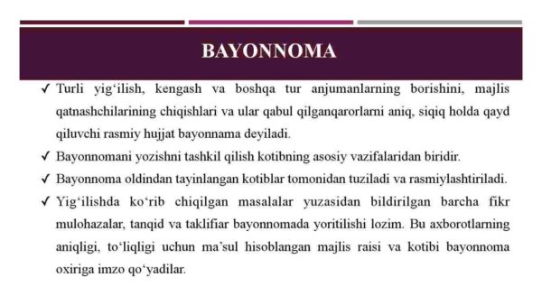 Bayonnoma va undan ko'chirma, dalolatnoma, ma'lumotnoma - Image 2