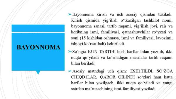 Bayonnoma va undan ko'chirma, dalolatnoma, ma'lumotnoma - Image 3