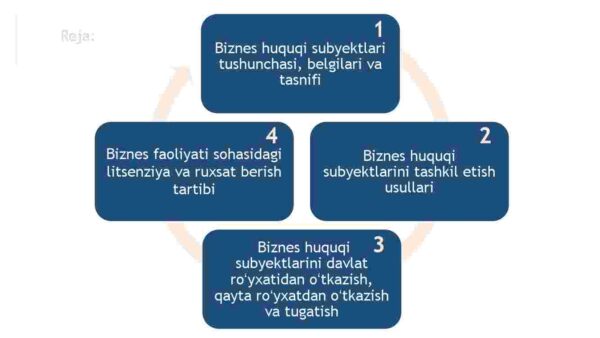 Biznes huquqi subyektlari faoliyatini tashkil etish va tugatish tartibi - Image 2