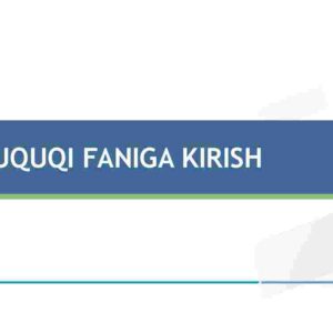 Biznes huquqi faniga kirish