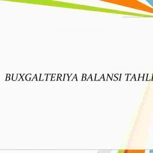Buxgalteriya balansi tahlili