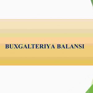 Buxgalteriya balansi
