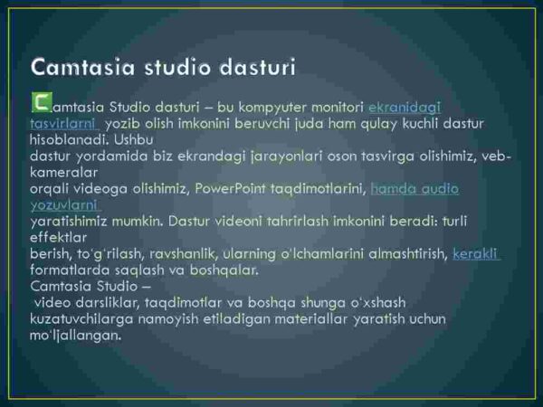 Camtasia studio dasturida ishlash - Image 3