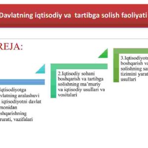 Davlatning iqtisodiy va  tartibga solish faoliyati
