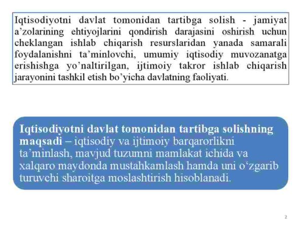 Davlatning iqtisodiy va  tartibga solish faoliyati - Image 2