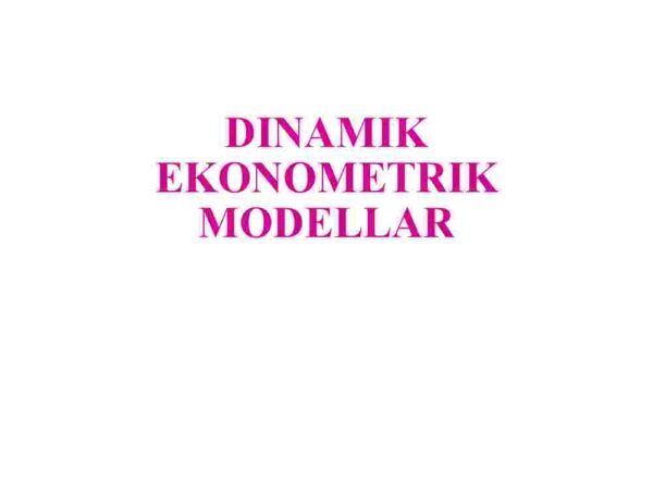 Dinamik ekonometrik modelllar