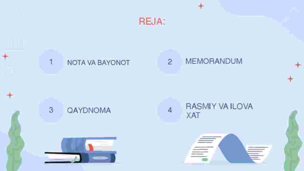 Diplomatik hujjatlar nota, Bayonot, Memorandum, Qaydnoma, Rasmiy xat, Ilova xat - Image 2