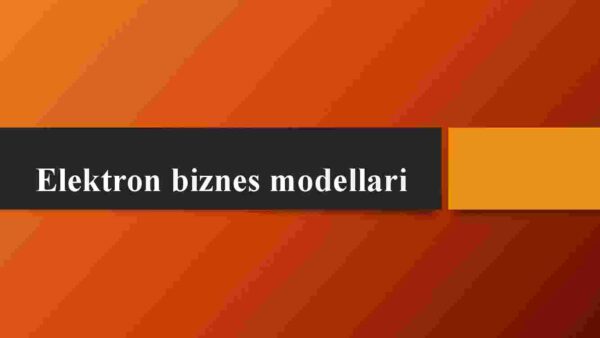 Elektron biznes modellari