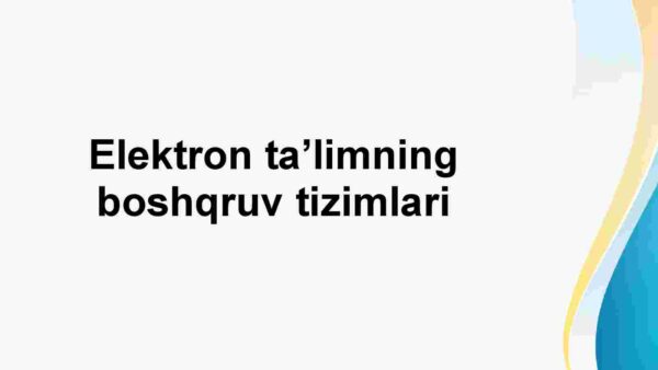 Elektron ta'limning boshqruv tizimlari