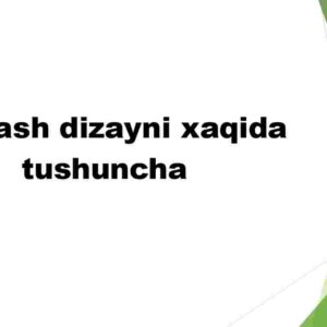Fikrlash dizayni xaqida tushuncha