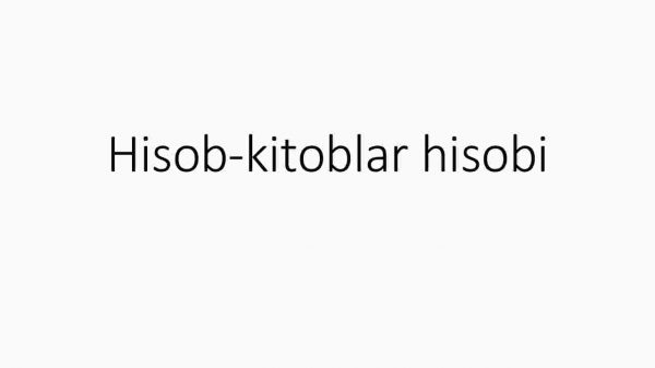 Hisob-kitoblar hisobi