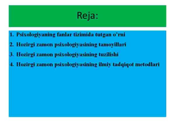 Hozirgi zamon psixologiyasining tuzilishi va tadqiqot metodlari - Image 2