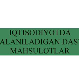 Iqtisodiyotda foydalaniladigan dasturiy mahsulotlar