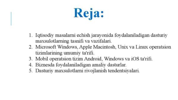 Iqtisodiyotda foydalaniladigan dasturiy mahsulotlar - Image 2