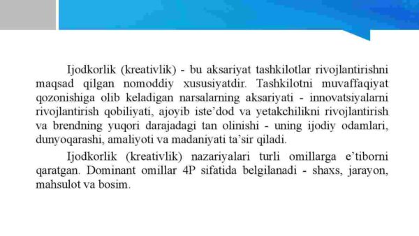 Ijodkorlikning "4 P" modeli. Ijodiy shaxs, jarayon, mahsulot va ijodiy bosim - Image 3