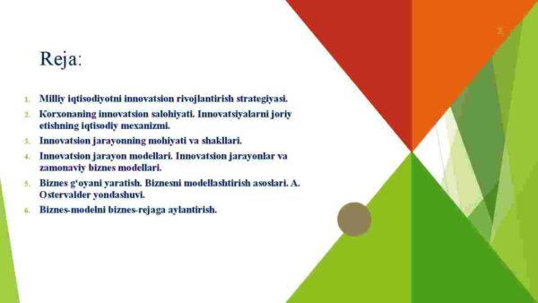 Innovasiyalarning iqtisodiy ahamiyati. Innovatsion jarayonlarning modellari.  Biznes g'oyadan-biznes modelga. - Image 2