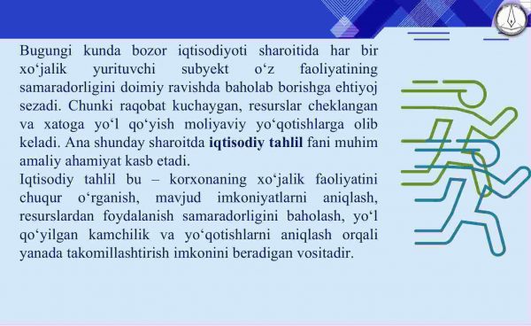 Iqtisodiy tahlil faning metodi va uning o'ziga xos muhim xususiyatlari - Image 3