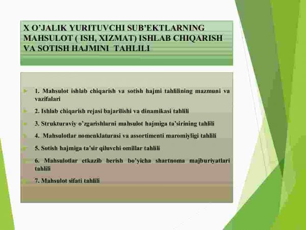 Xo'jalik yurituvchi sub'ektlarning mahsulot ( ish, xizmat ) ishlab chiqarish va sotish hajmini tahlili - Image 2