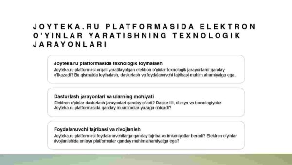 Joyteka.ru da elektron o'yinlar yaratish - Image 3