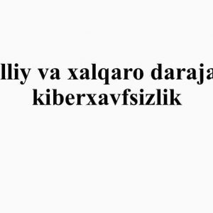 Milliy va xalqaro darajada kiberxavfsizlik