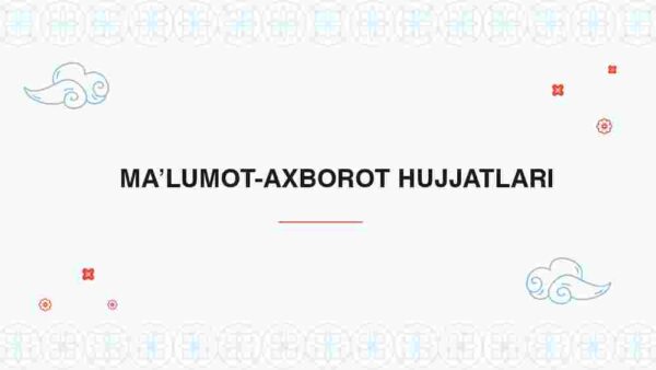 Ma'lumot-axborot hujjatlari