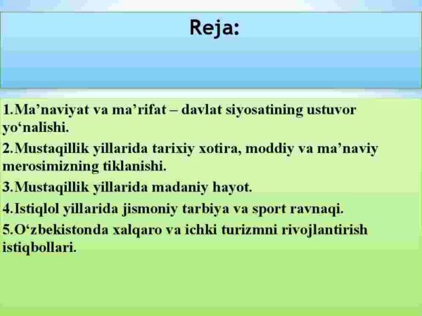 Ma'naviy hayotdagi o'zgarishlar, madaniy taraqqiyot muammolari - Image 2