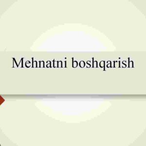 Mehnatni boshqarish