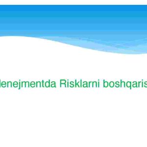 Menejmentda Risklarni boshqarish