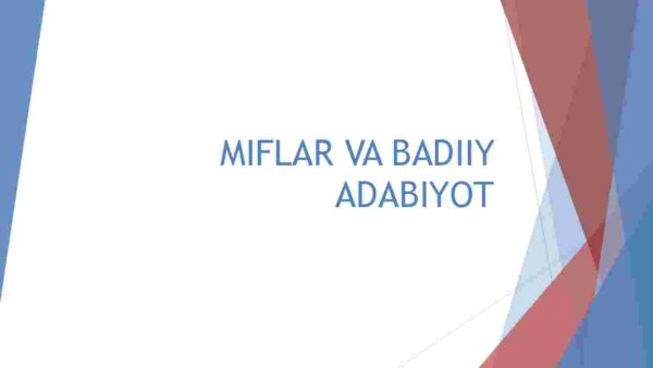 Miflar va badiiy adabiyot