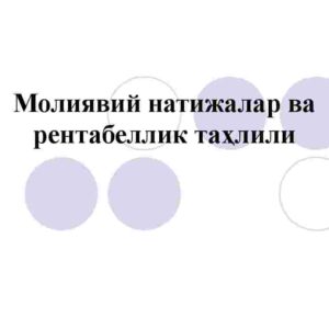 Moliyaviy natijalar va rentabellik tahlili