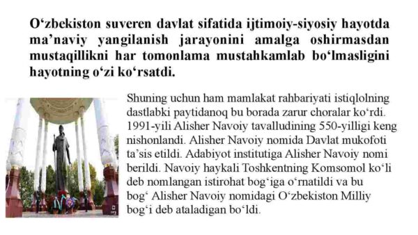 Mustaqillik yillarida O'zbekistondagi ma'naviy va madaniy taraqqiyot - Image 3