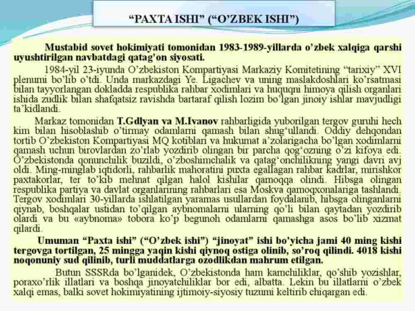 O'zbekistonning mustaqillikka erishishi arafasidagi ijtimoiy-siyosiy va iqtisodiy ahvoli - Image 3