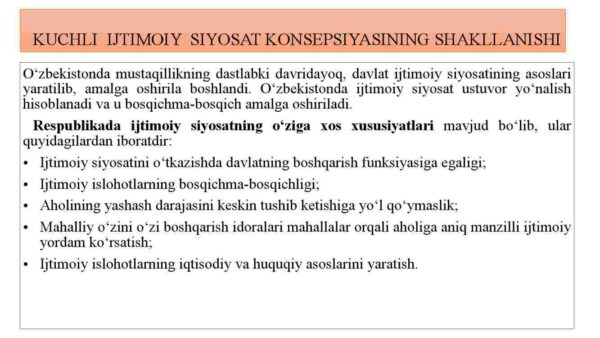 O'zbekiston Respublikasida ijtimoiy  sohadagi islohotlar - Image 3