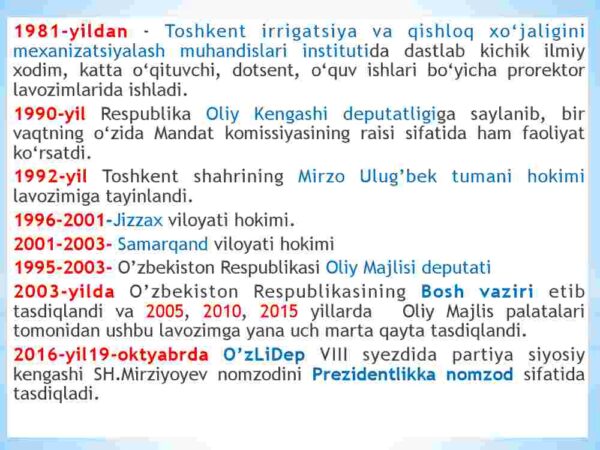 О'zbekiston Respublikasi Prezidenti Shavkat Mirziyoyev rahbarligida yangilanayotgan О'zbekiston: milliy tiklanishdan – milliy yuksalish sari - Image 2