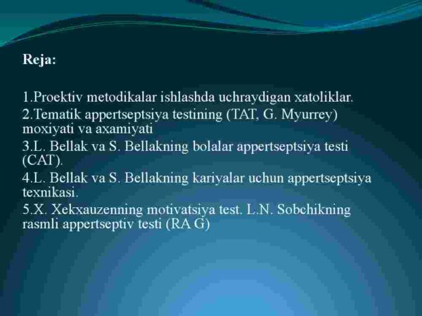 Proektiv metodikalarni baholash - Image 2