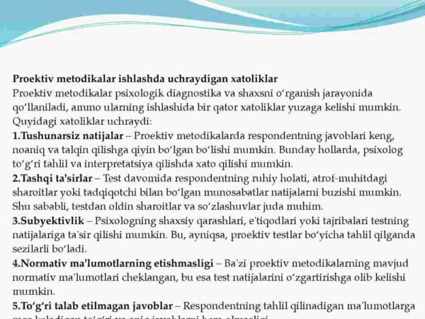 Proektiv metodikalarni baholash - Image 3