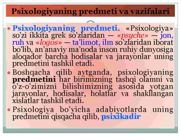 Psixologiya fanining predmeti - Image 3