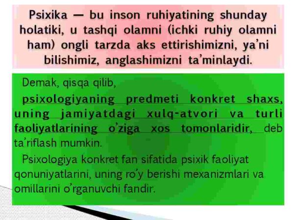 Psixologiya fanining predmeti - Image 4