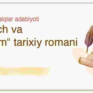 'Qilich va qalam' tarixiy romani