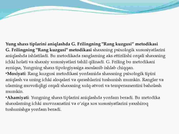 Shaxs va uning xolatini baxolash uchun mo'ljallangan metodikalar - Image 4