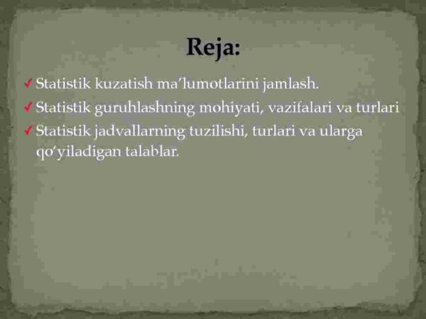 Statistik ma'lumotlarni jamlash va guruhlash - Image 2