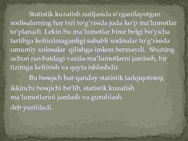 Statistik ma'lumotlarni jamlash va guruhlash - Image 3