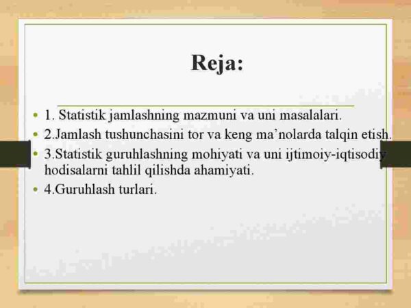 Statistik ma'lumotlarni jamlash va guruhlash - Image 2